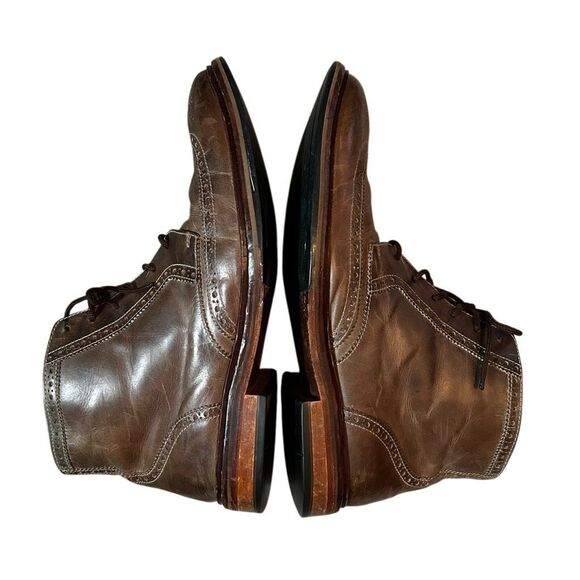 Cole Haan Mens 13 M Brown Chukka Wingtip Leather Ankle Boot Distressed Brogue main image 7